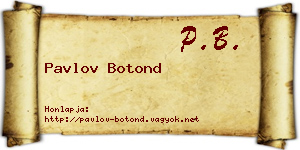 Pavlov Botond névjegykártya